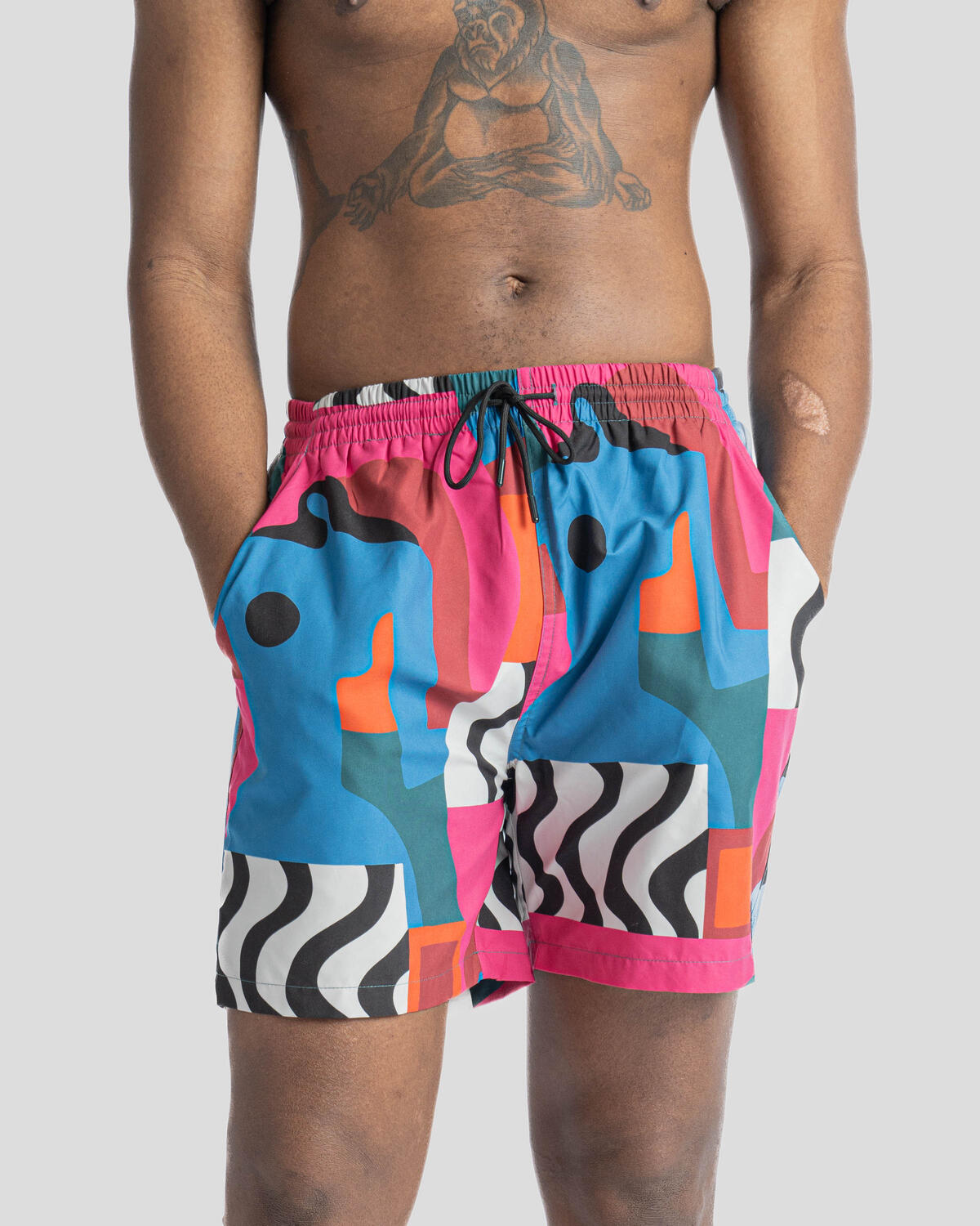 by Parra distorted water swim shorts